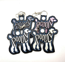 Rewarding Rover LLC One Poodle Dog Breed Embroidered Keychain / Bag Charm