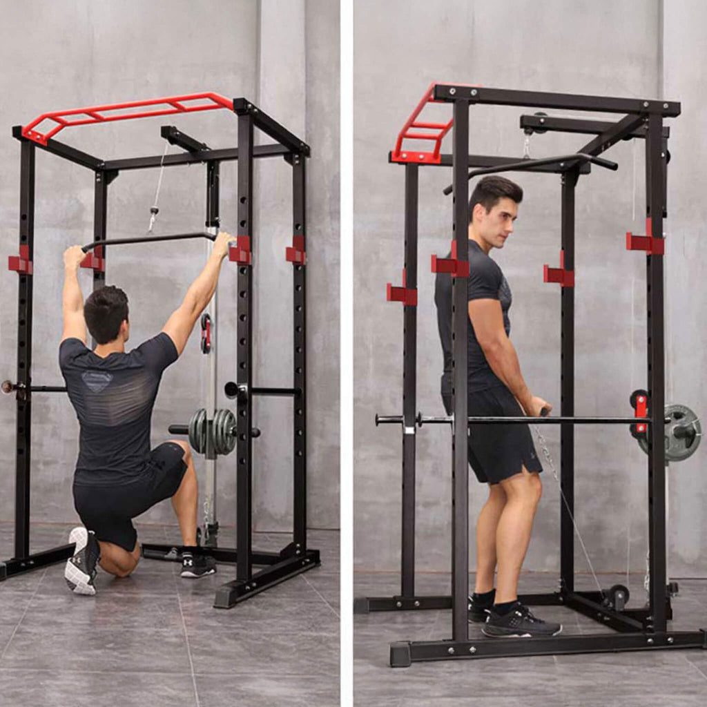 Rovix 1000LBS Multi-Functional Barbell Rack Squat Power Cage With Weight Bench (SAK35822) – SAKSBY WHOLESALE, view 7