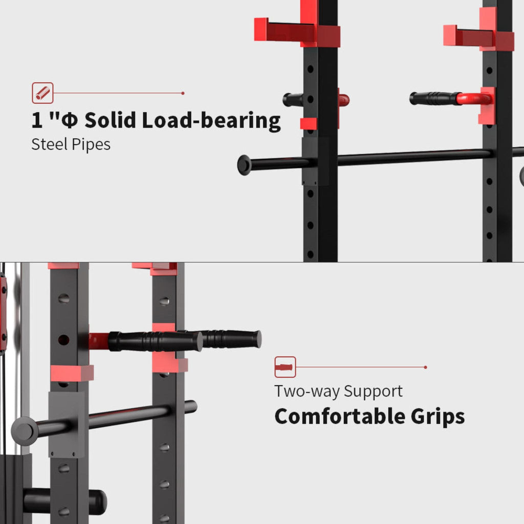 Rovix 1000LBS Multi-Functional Barbell Rack Squat Power Cage With Weight Bench (SAK35822) – SAKSBY WHOLESALE, view 4