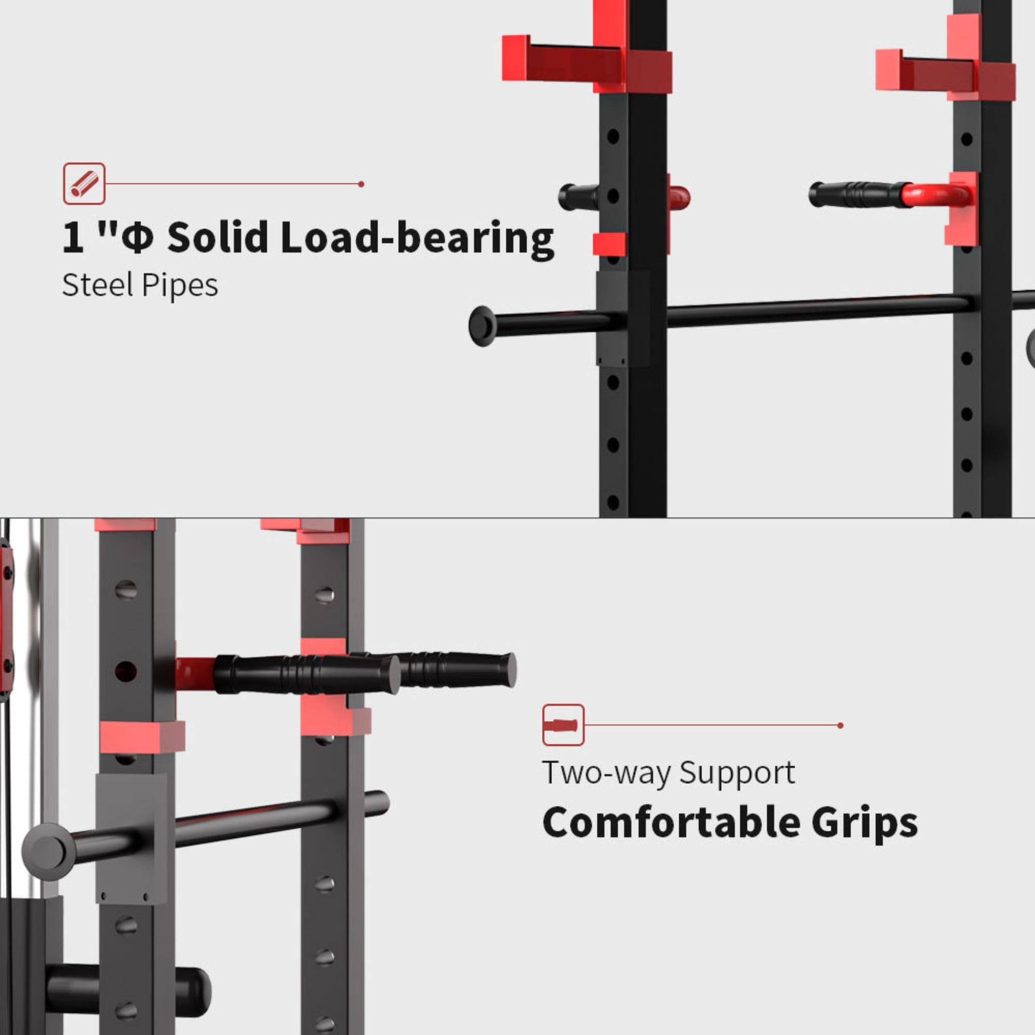 Rovix 1000LBS Multi-Functional Barbell Rack Squat Power Cage With Weight Bench (SAK35822) – SAKSBY WHOLESALE, view 4