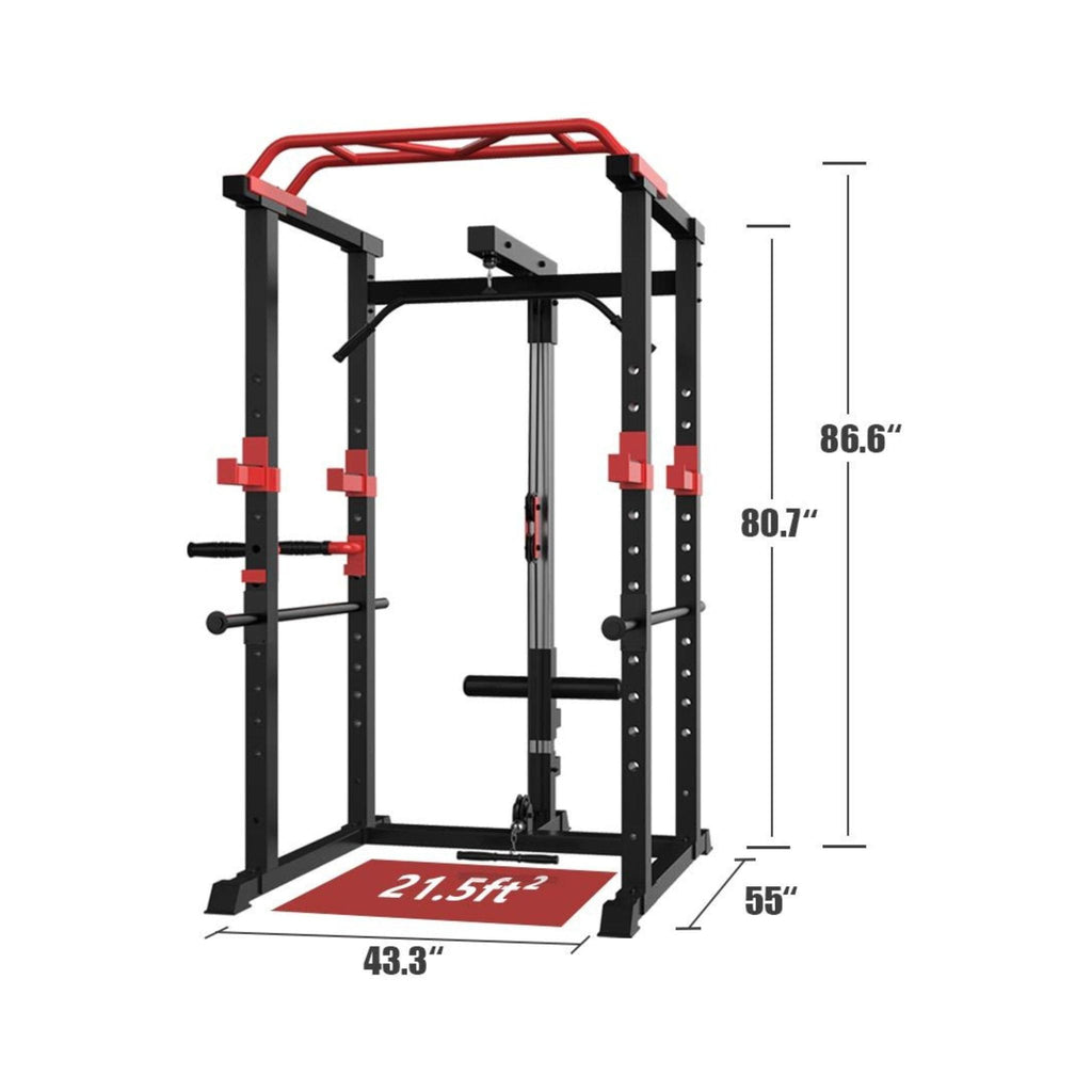 Rovix 1000LBS Multi-Functional Barbell Rack Squat Power Cage With Weight Bench (SAK35822) – SAKSBY WHOLESALE, view 21