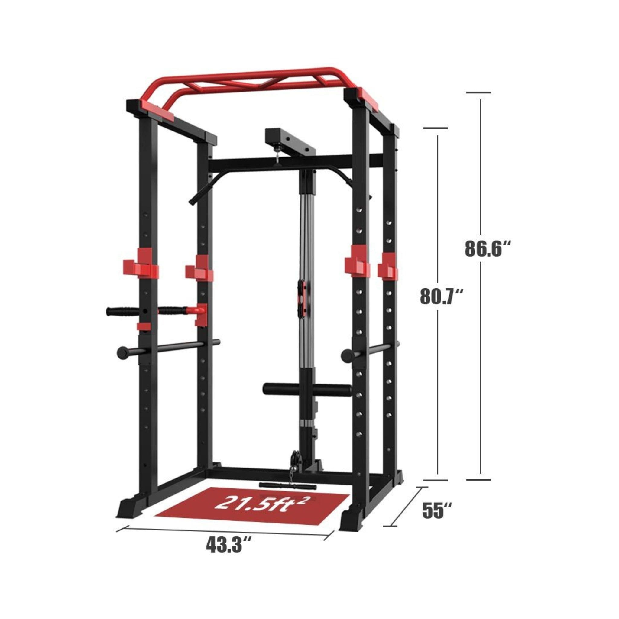 Rovix 1000LBS Multi-Functional Barbell Rack Squat Power Cage With Weight Bench (SAK35822) – SAKSBY WHOLESALE, view 21