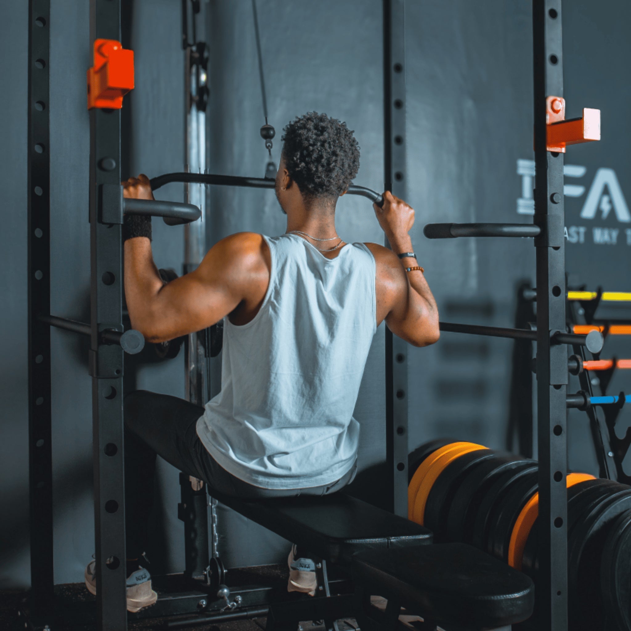 Rovix 1000LBS Multi-Functional Barbell Rack Squat Power Cage With Weight Bench (SAK35822) – SAKSBY WHOLESALE, view 22