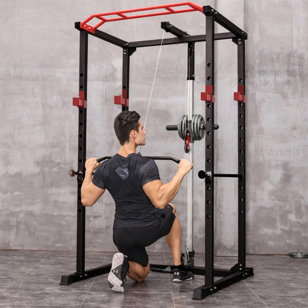Rovix 1000LBS Multi-Functional Barbell Rack Squat Power Cage With Weight Bench (SAK35822) – SAKSBY WHOLESALE, view 3