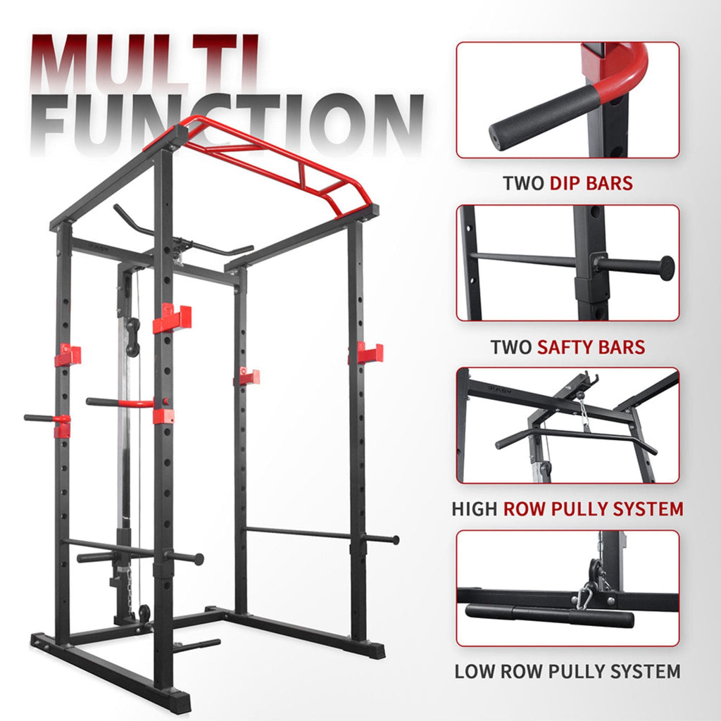 Rovix 1000LBS Multi-Functional Barbell Rack Squat Power Cage With Weight Bench (SAK35822) – SAKSBY WHOLESALE, view 8