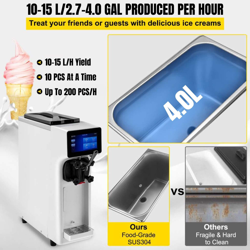 1000W Commercial 4.0L Home Soft Serve Frozen Yogurt Ice Cream Maker Machine (SAK83425) – SAKSBY WHOLESALE, view 5