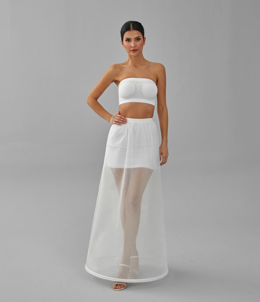 A-line Wedding Dress Underskirt, White Petticoat, One Hoop Skirt – Bridal Port, view 2