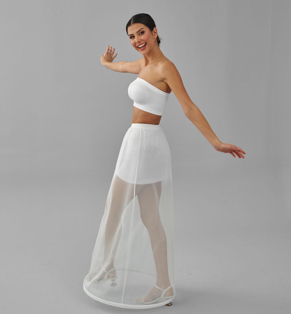 A-line Wedding Dress Underskirt, White Petticoat, One Hoop Skirt – Bridal Port, view 6