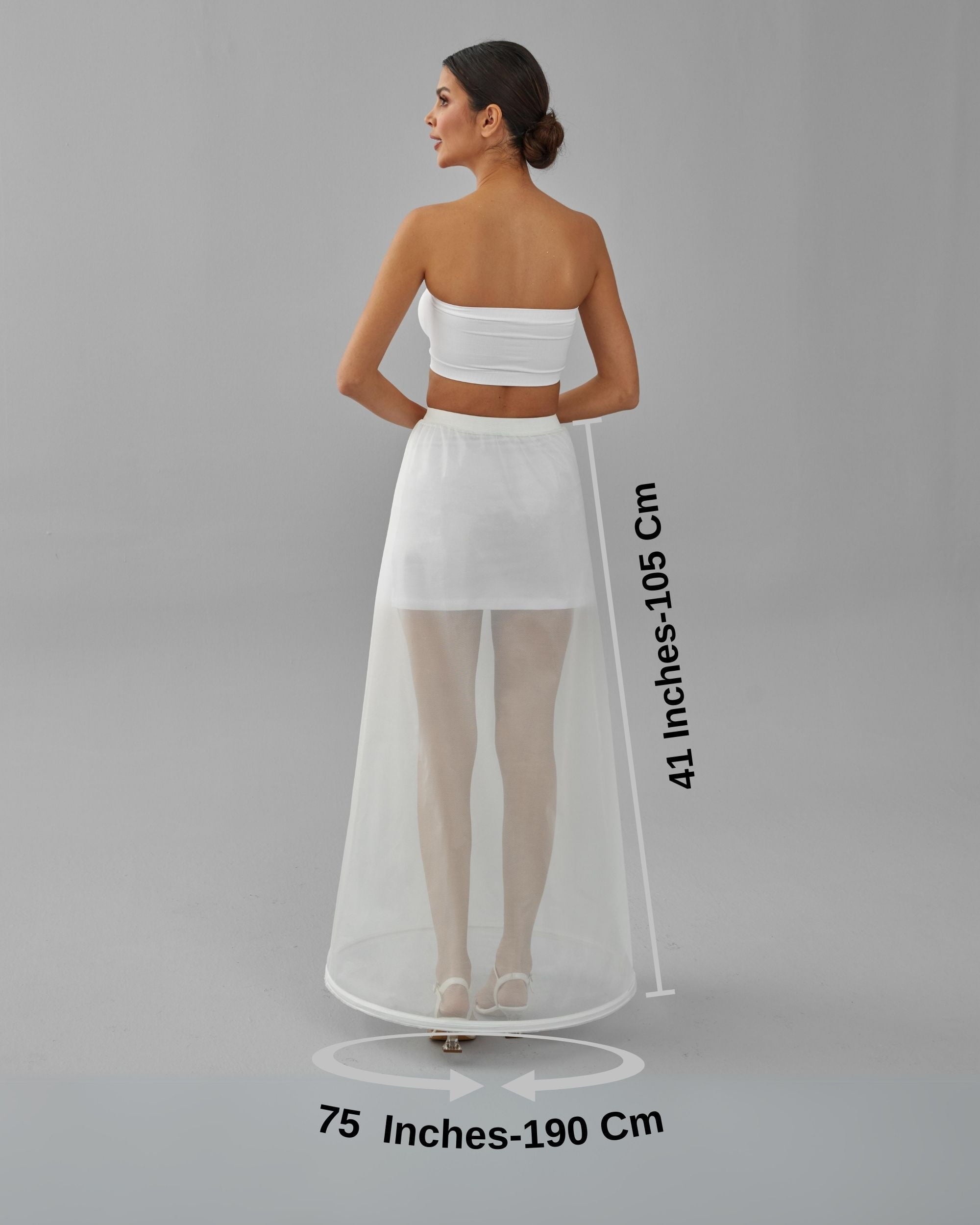A-line Wedding Dress Underskirt, White Petticoat, One Hoop Skirt – Bridal Port