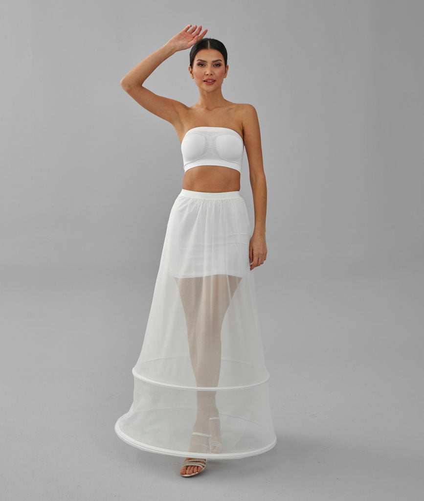 Two Hoop Skirt , A-line Wedding Dress Underskirt, White Petticoat – Bridal Port, view 3