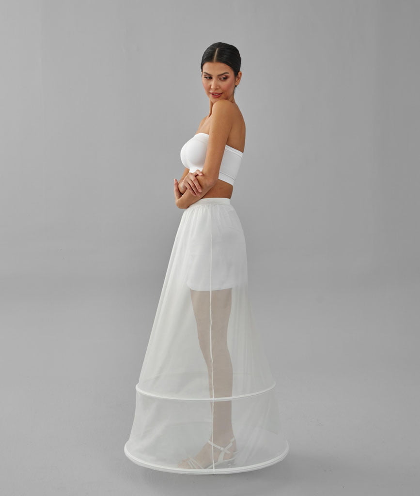 Two Hoop Skirt , A-line Wedding Dress Underskirt, White Petticoat – Bridal Port, view 4