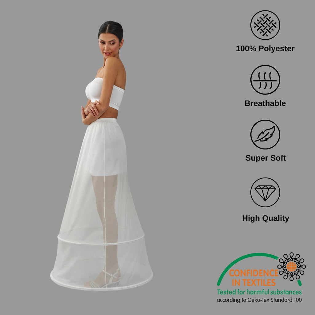 Two Hoop Skirt , A-line Wedding Dress Underskirt, White Petticoat – Bridal Port, view 7