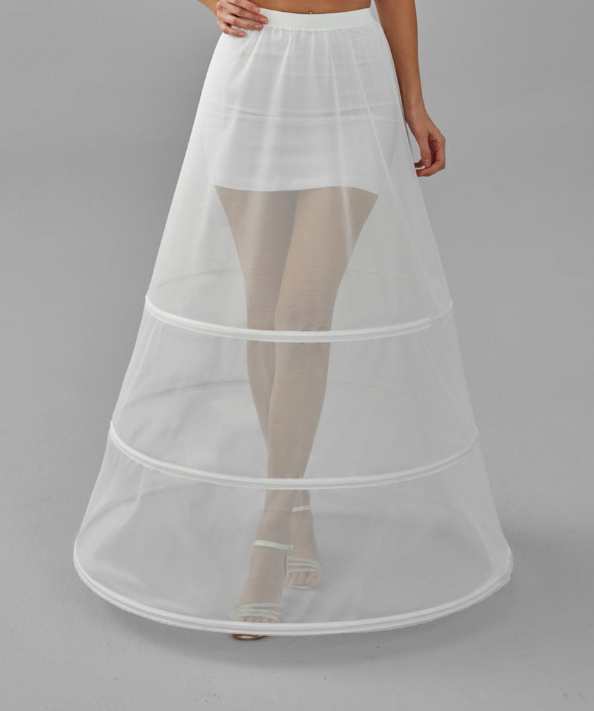 A-line Wedding Dress Underskirt, White Petticoat Skirt, Three Hoop Skirt – Bridal Port, view 3