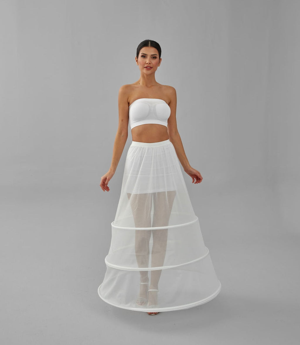 A-line Wedding Dress Underskirt, White Petticoat Skirt, Wide Hoop Skirt – Bridal Port, view 5
