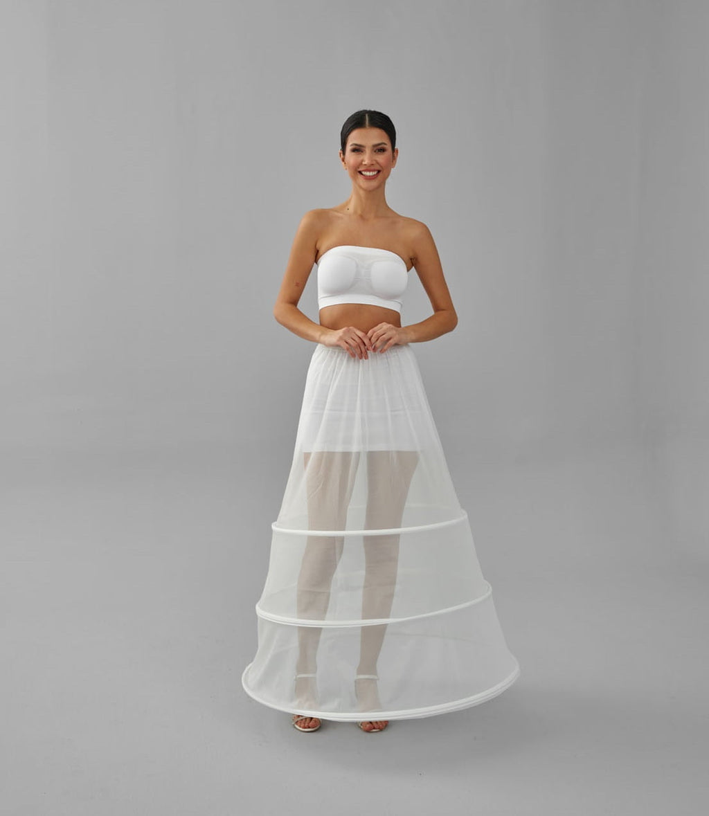 A-line Wedding Dress Underskirt, White Petticoat Skirt, Wide Hoop Skirt – Bridal Port, view 8
