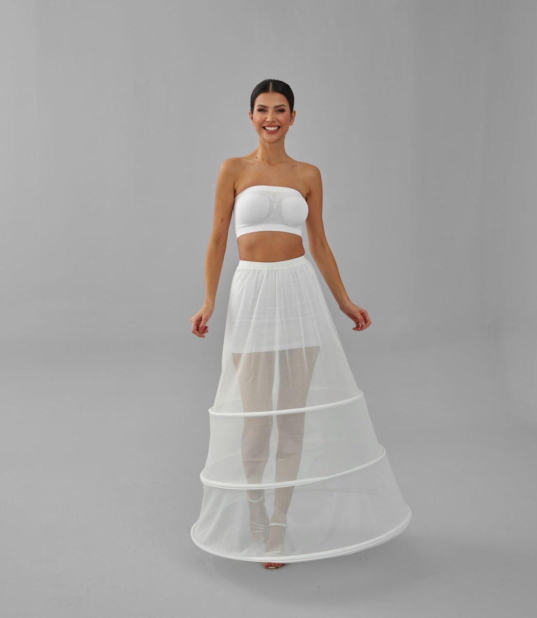 A-line Wedding Dress Underskirt, White Petticoat Skirt, Wide Hoop Skirt – Bridal Port, view 9