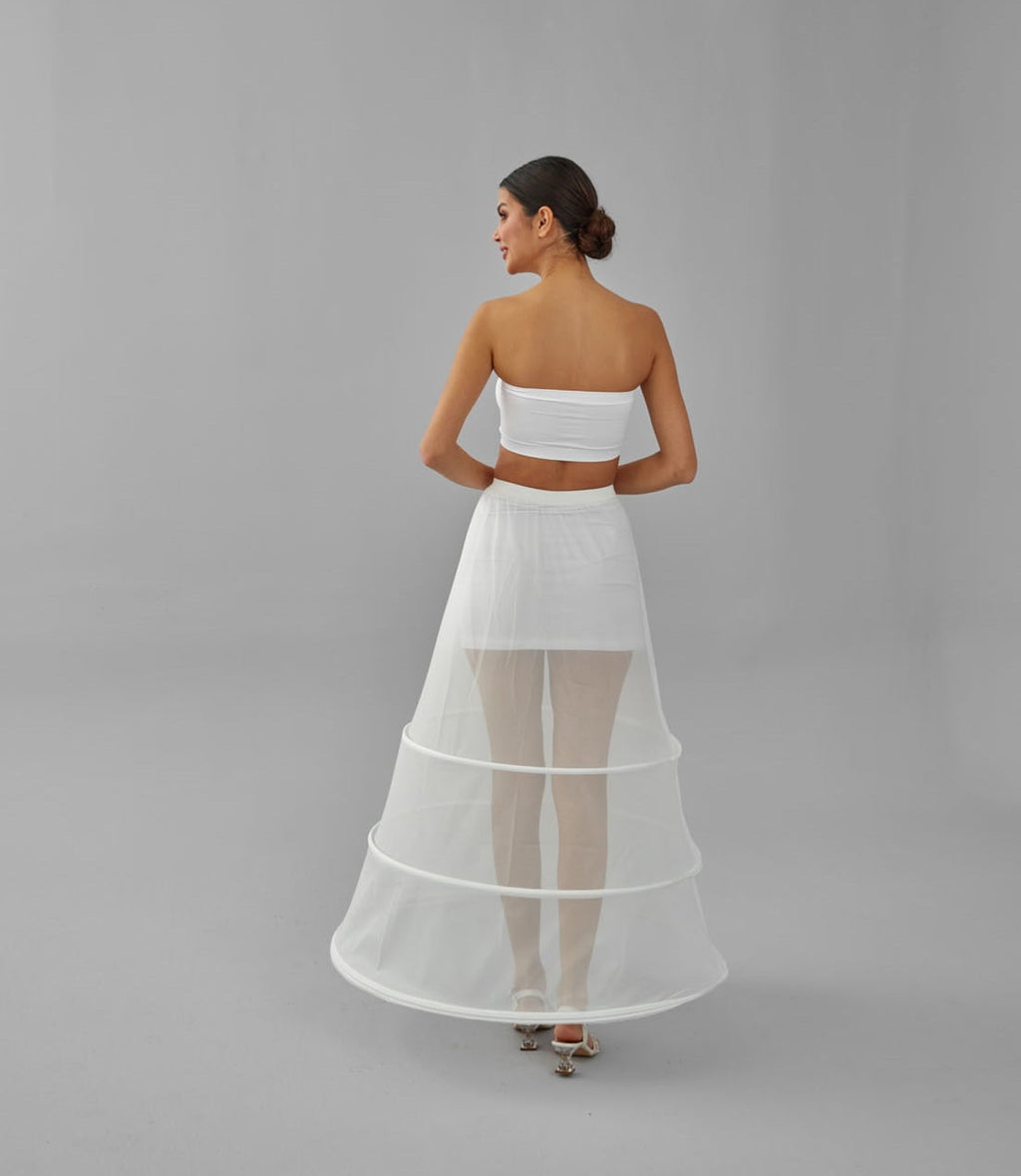 A-line Wedding Dress Underskirt, White Petticoat Skirt, Wide Hoop Skirt – Bridal Port, view 10