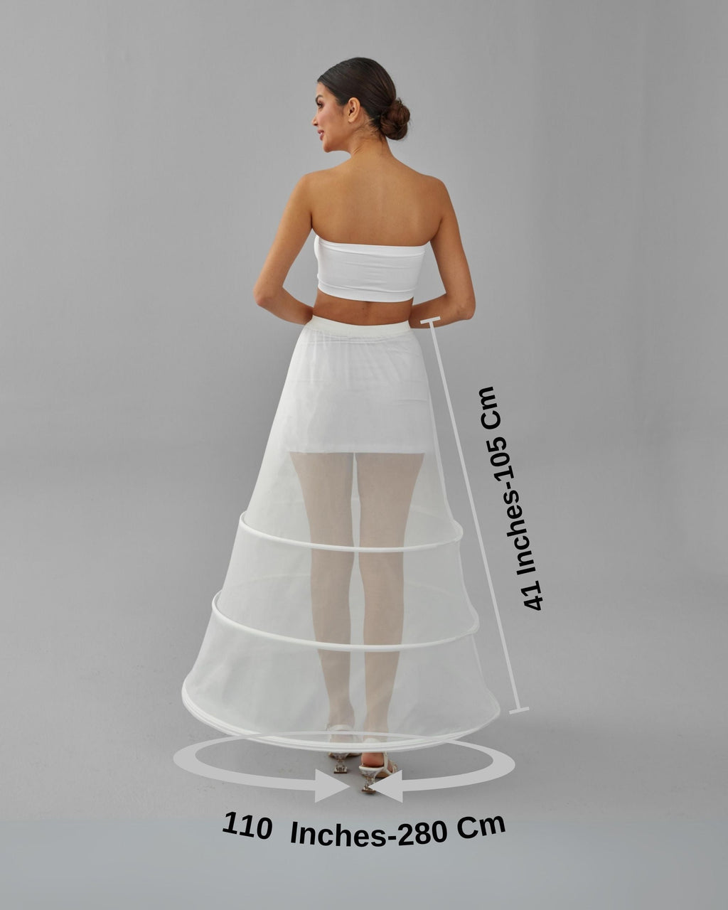 A-line Wedding Dress Underskirt, White Petticoat Skirt, Wide Hoop Skirt – Bridal Port
