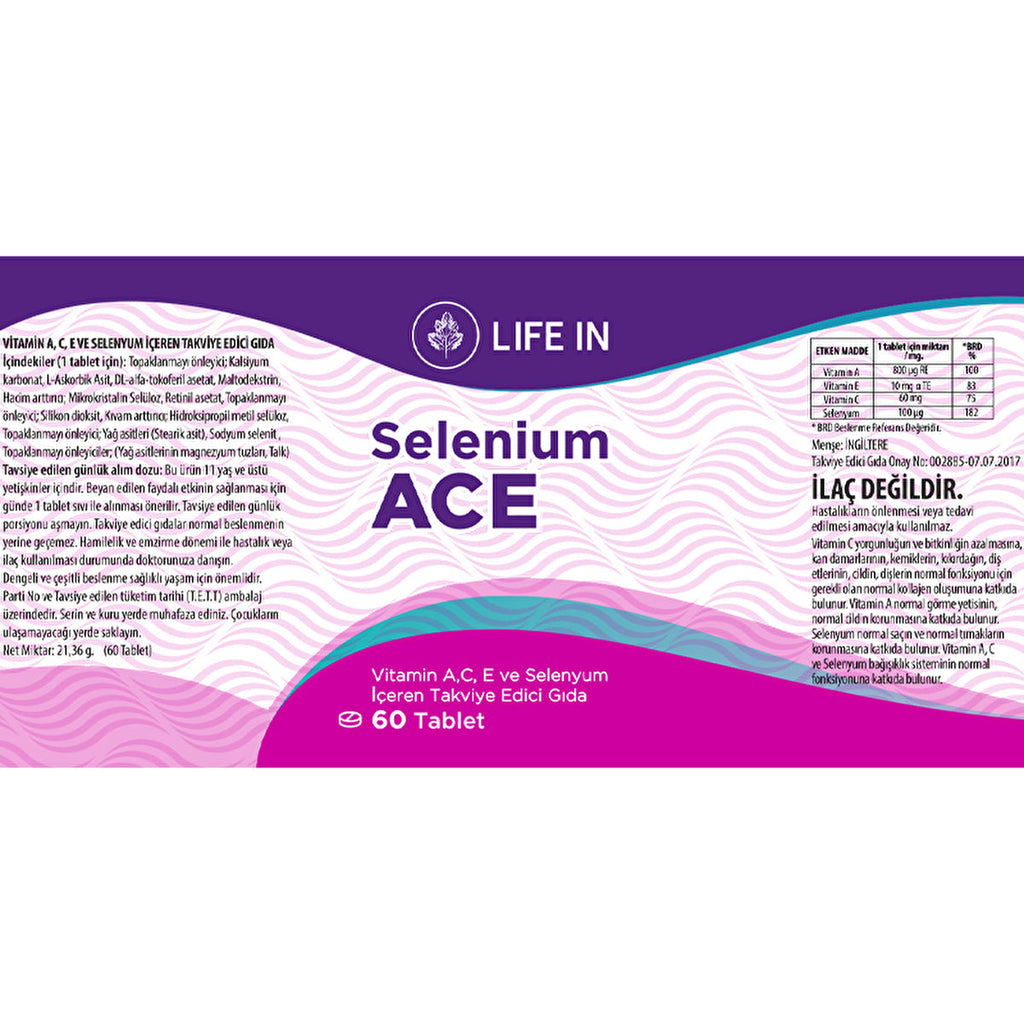 Life In Selenium Ace Tablet - Adult Supplement | 30 Tablets