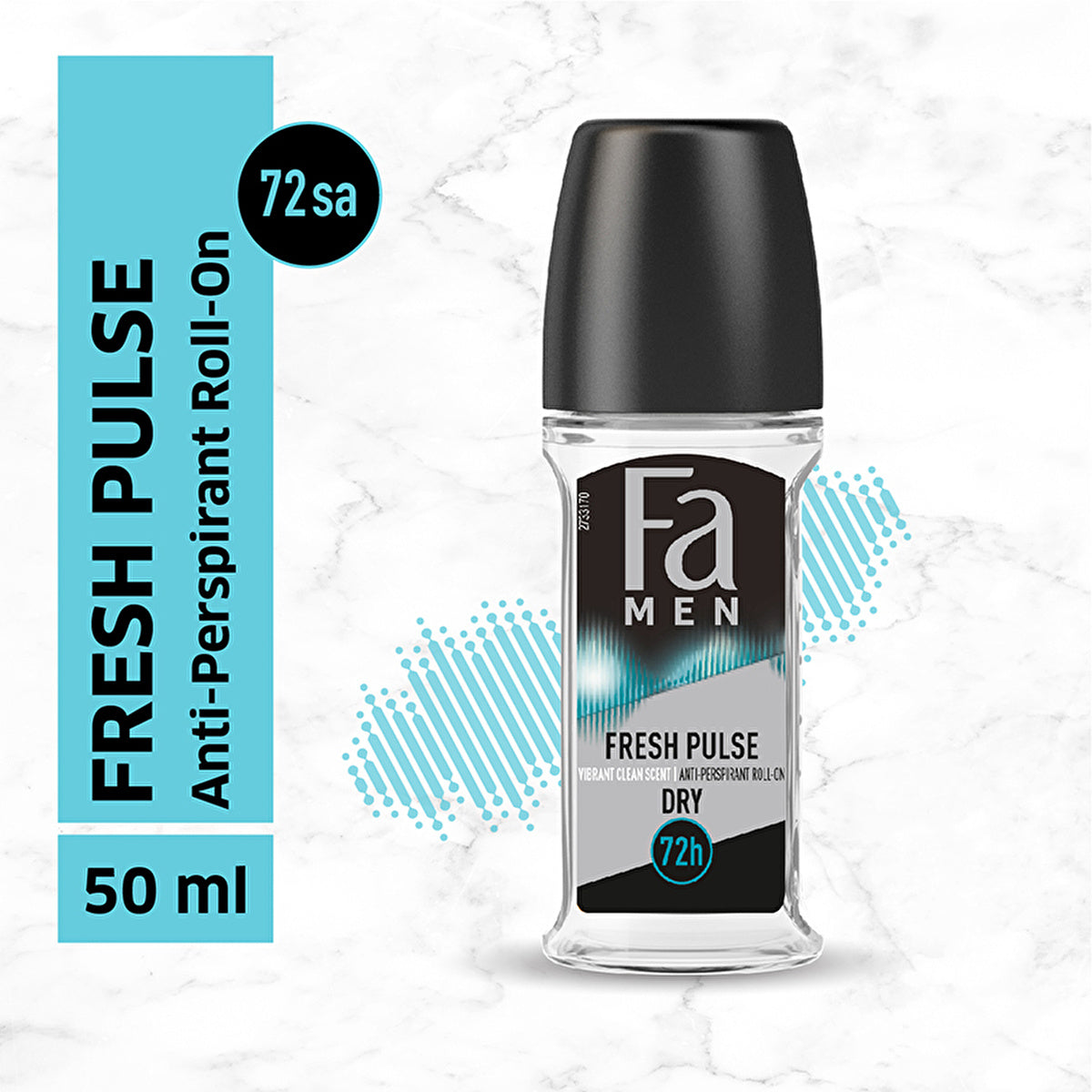 Fa Men Fresh Pulse Deodorant Roll-On 1.7 oz - Energizing Scent | 50ml