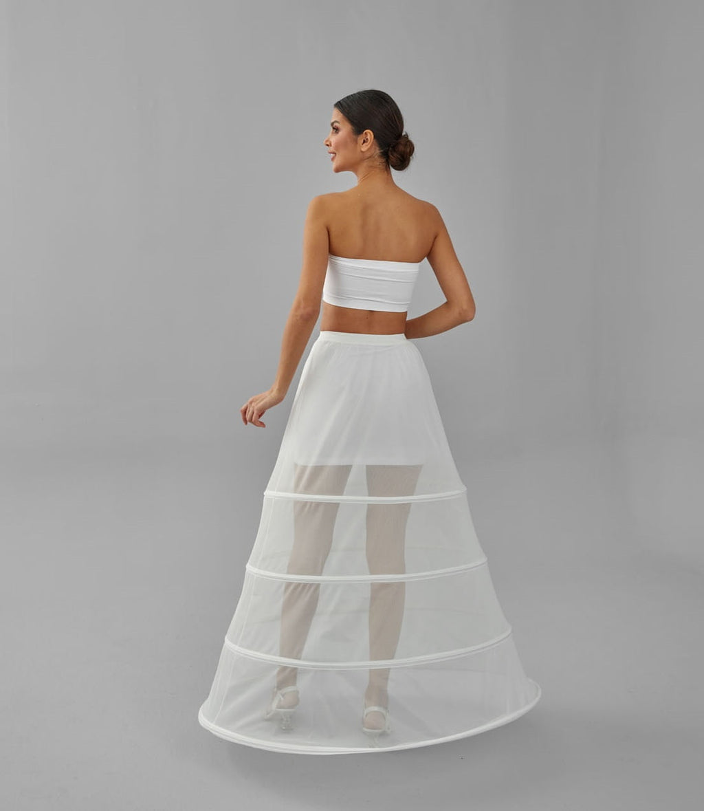 Charming White Petticoat for Wedding Gown, Four Hoop Skirt – Bridal Port, view 12