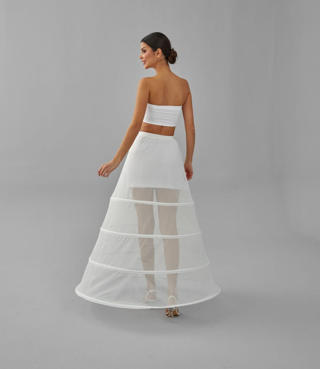 Charming White Petticoat for Wedding Gown, Four Hoop Skirt – Bridal Port, view 13