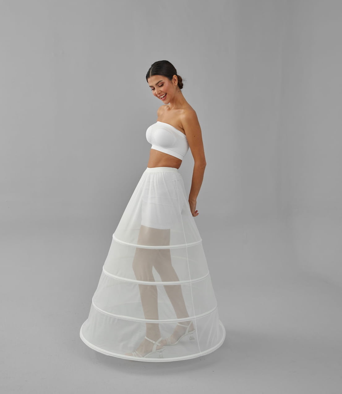 Charming White Petticoat for Wedding Gown, Four Hoop Skirt – Bridal Port, view 14