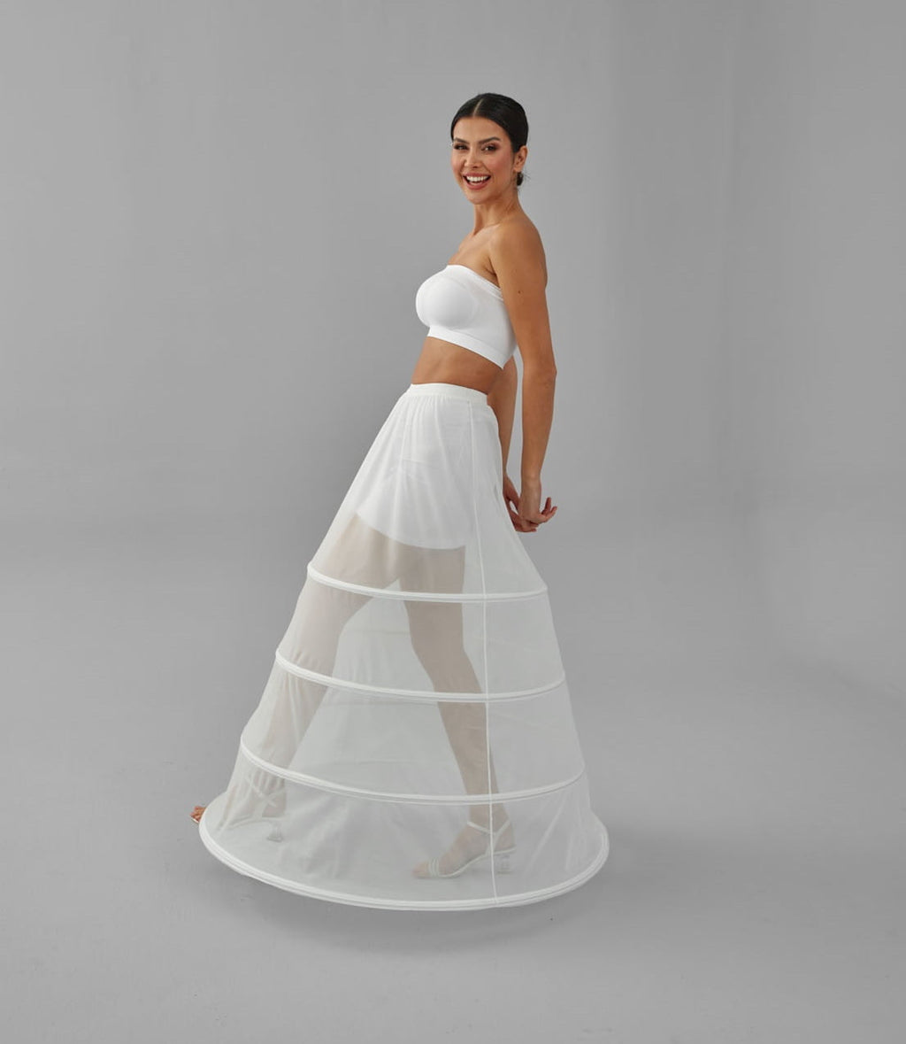 Charming White Petticoat for Wedding Gown, Four Hoop Skirt – Bridal Port, view 15