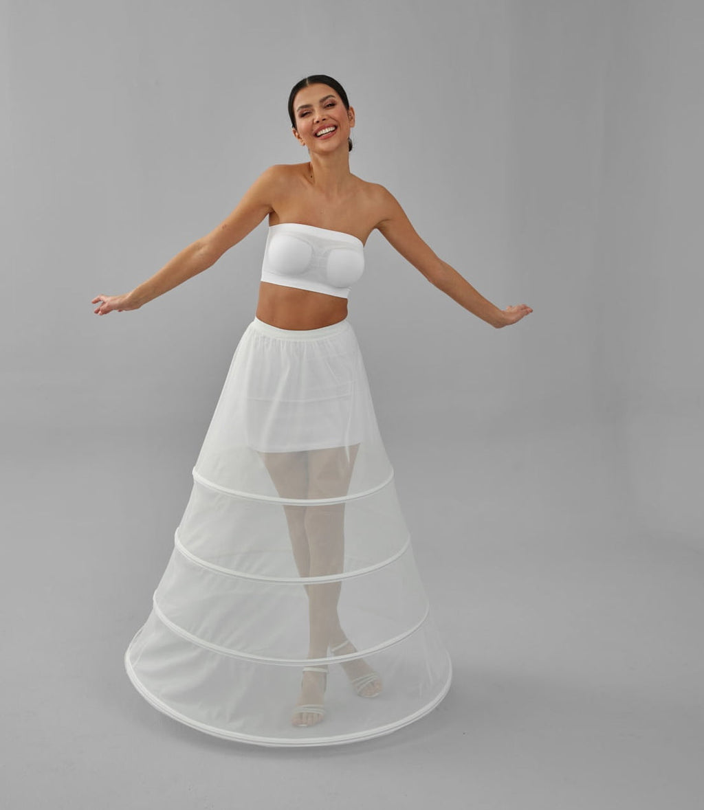 Charming White Petticoat for Wedding Gown, Four Hoop Skirt – Bridal Port, view 16
