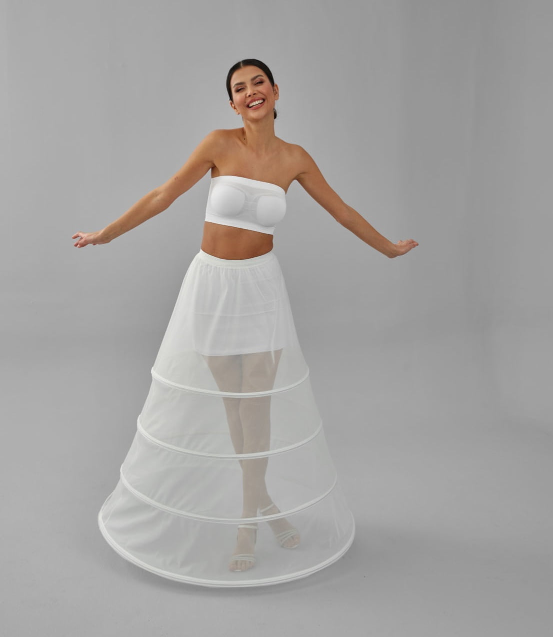 Charming White Petticoat for Wedding Gown, Four Hoop Skirt – Bridal Port, view 16
