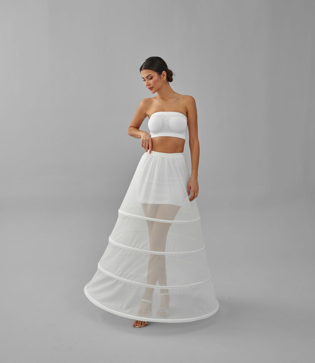Charming White Petticoat for Wedding Gown, Four Hoop Skirt – Bridal Port, view 4