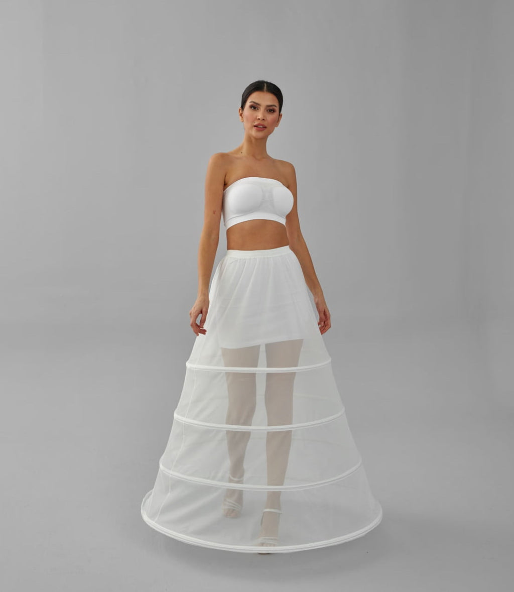 Charming White Petticoat for Wedding Gown, Four Hoop Skirt – Bridal Port, view 5