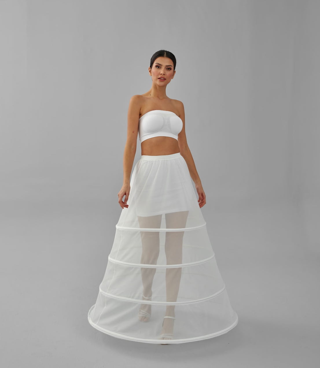Charming White Petticoat for Wedding Gown, Four Hoop Skirt – Bridal Port, view 5