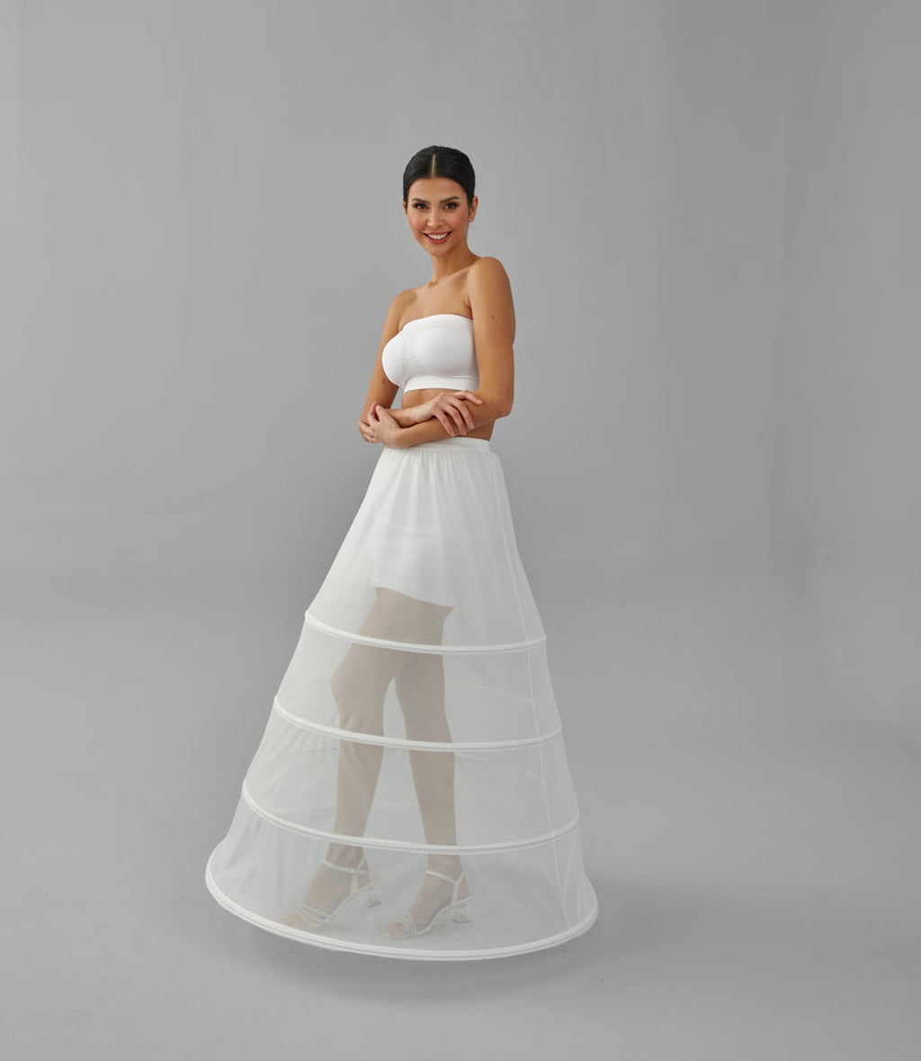 Charming White Petticoat for Wedding Gown, Four Hoop Skirt – Bridal Port, view 6