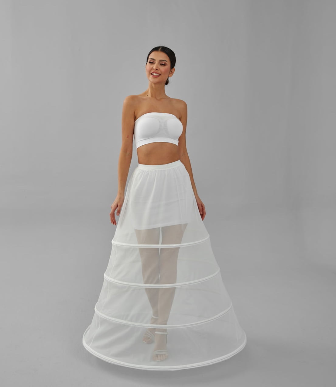 Charming White Petticoat for Wedding Gown, Four Hoop Skirt – Bridal Port, view 7