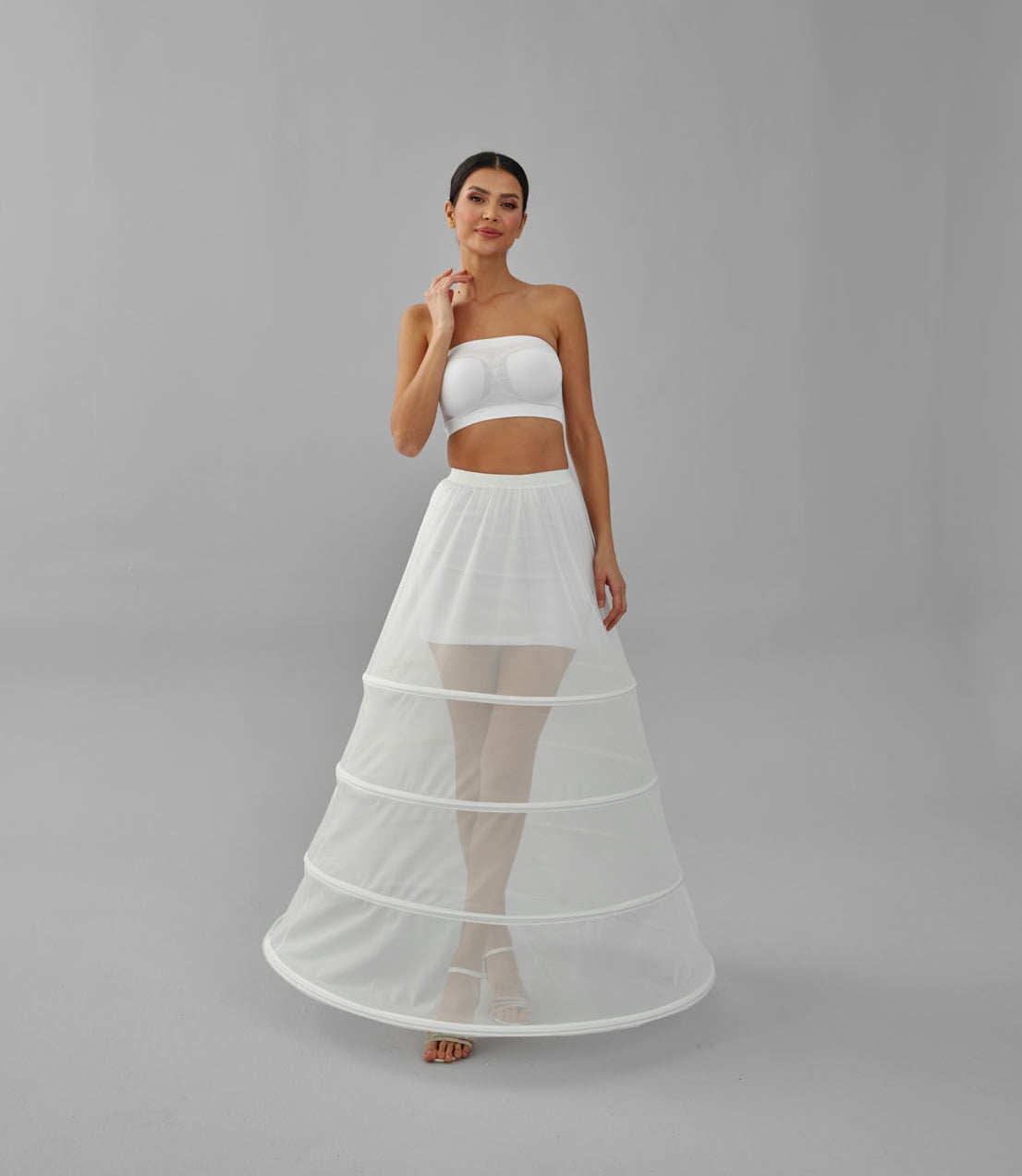 Charming White Petticoat for Wedding Gown, Four Hoop Skirt – Bridal Port, view 8