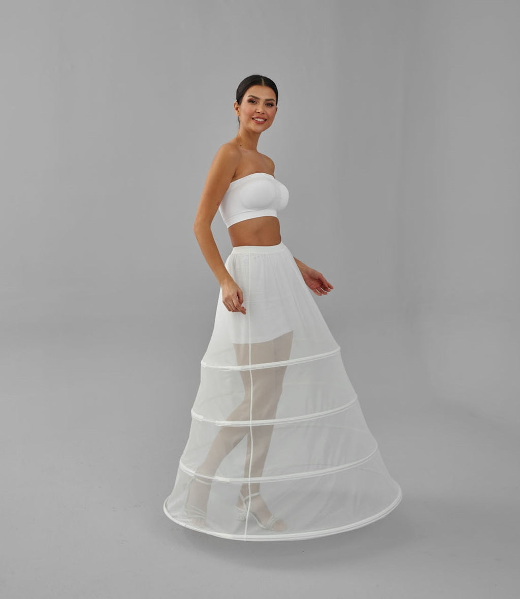 Charming White Petticoat for Wedding Gown, Four Hoop Skirt – Bridal Port, view 9