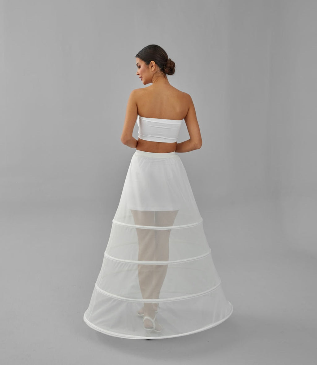 Charming White Petticoat for Wedding Gown, Four Hoop Skirt – Bridal Port, view 11