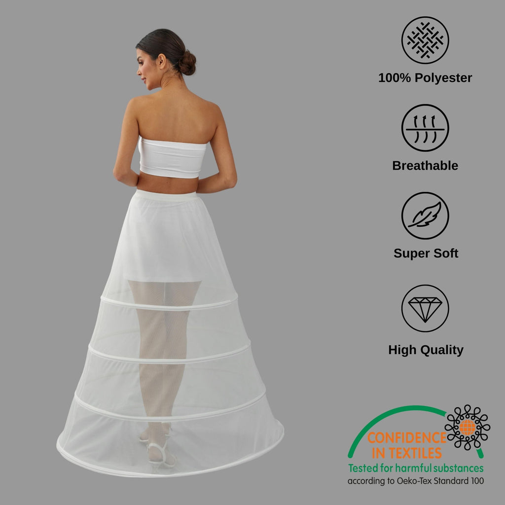 Charming White Petticoat for Wedding Gown, Four Hoop Skirt – Bridal Port, view 2