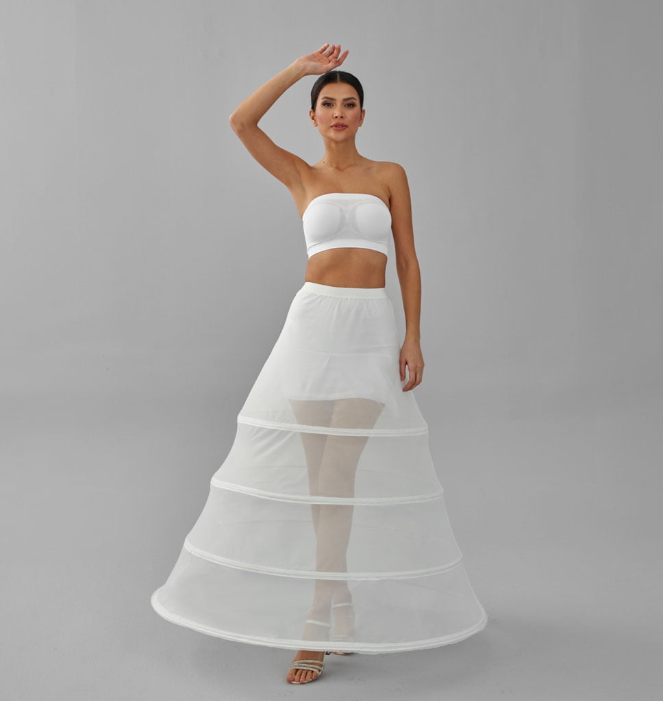 Hoop Skirt, Tulle Underskirt, Wedding Dress Underskirt, White Petticoat Skirt – Bridal Port, view 2