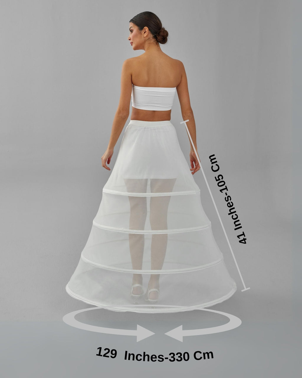 Hoop Skirt, Tulle Underskirt, Wedding Dress Underskirt, White Petticoat Skirt – Bridal Port, view 6