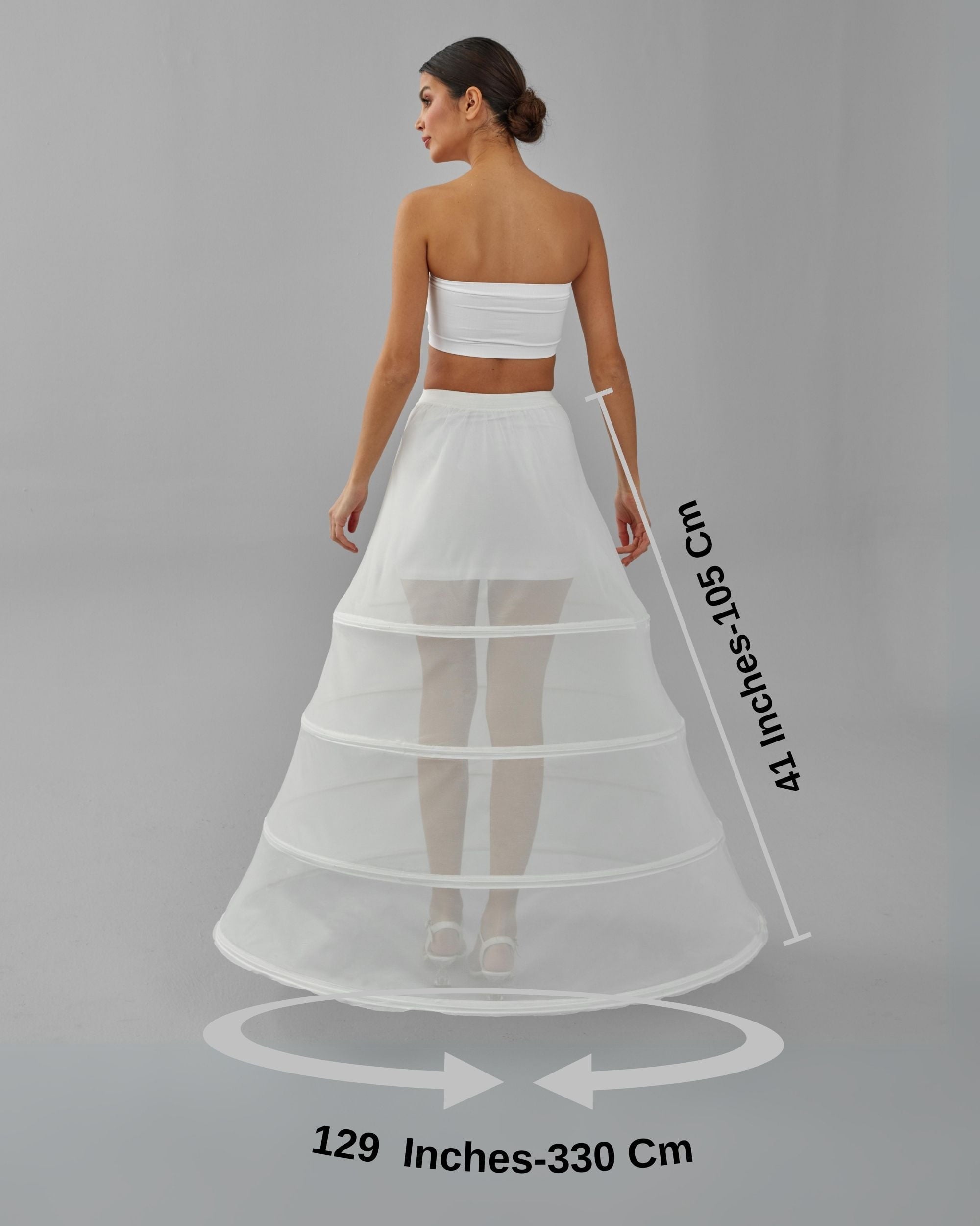 Hoop Skirt, Tulle Underskirt, Wedding Dress Underskirt, White Petticoat Skirt – Bridal Port, view 6