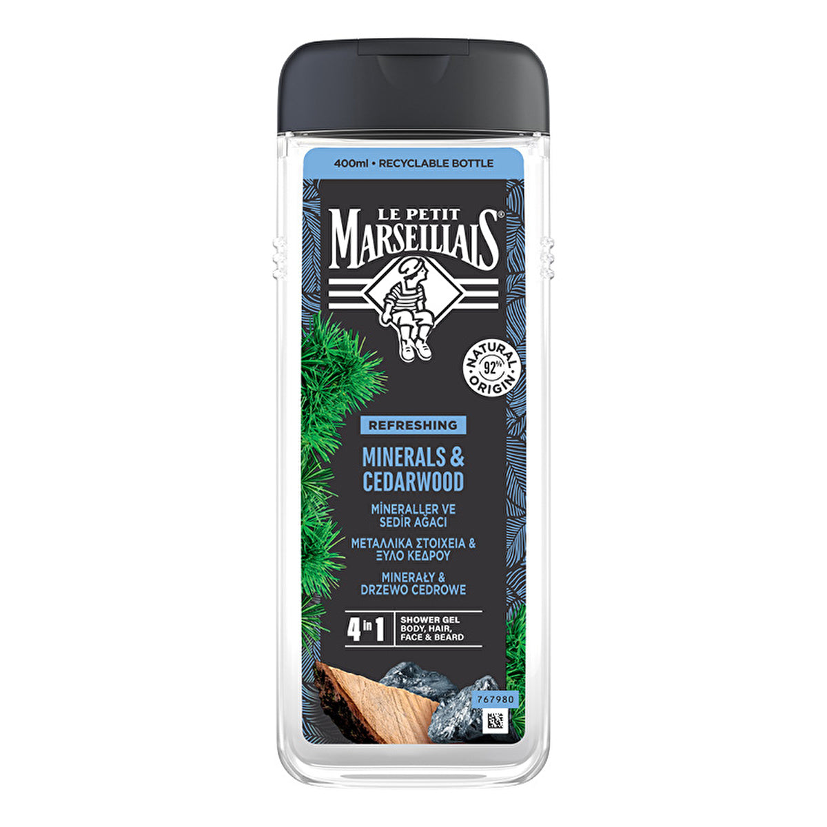 Le Petit Marseillais Mineral & Cypress Men's Shower Gel - 13.5oz | Refreshing Clean