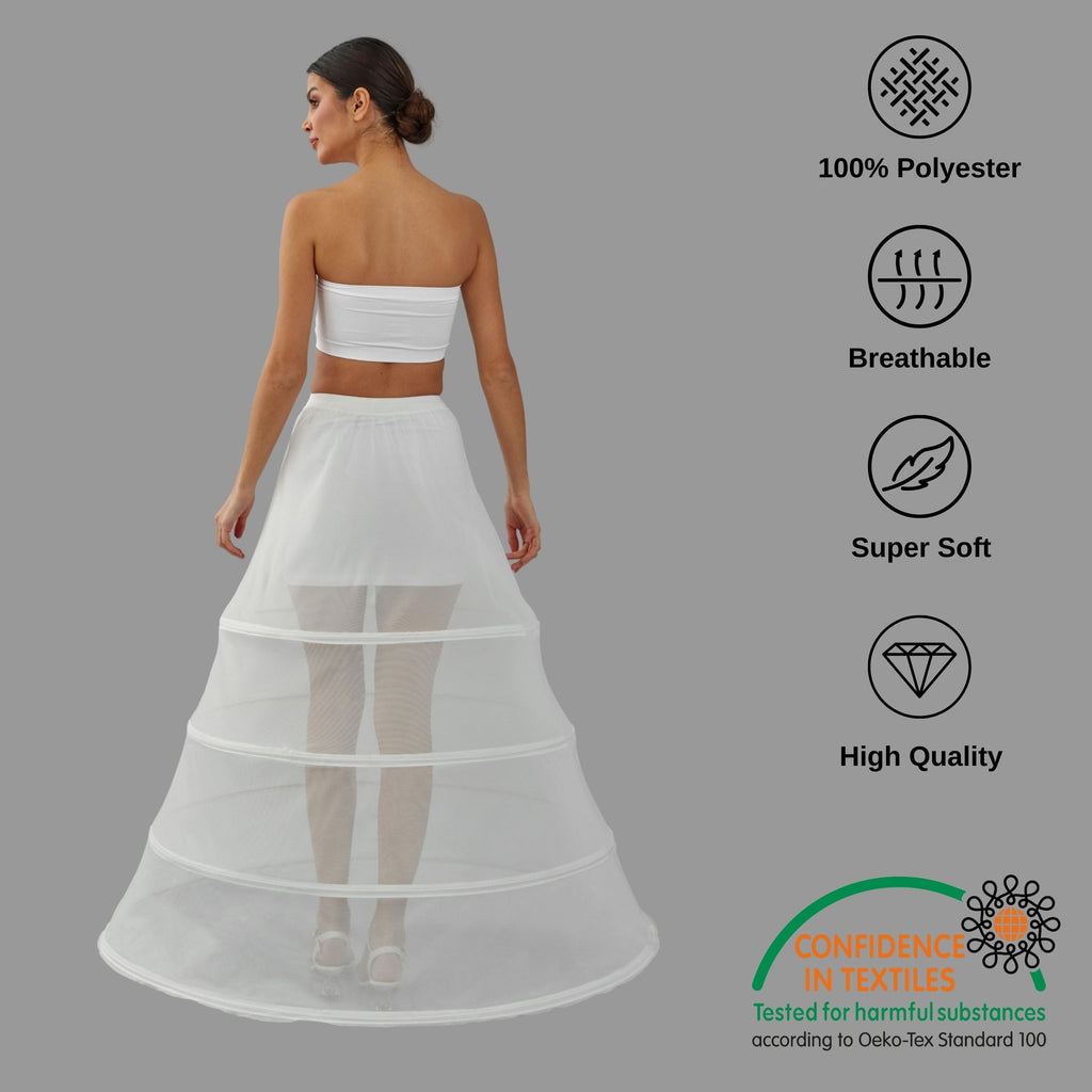 Hoop Skirt, Tulle Underskirt, Wedding Dress Underskirt, White Petticoat Skirt – Bridal Port, view 8