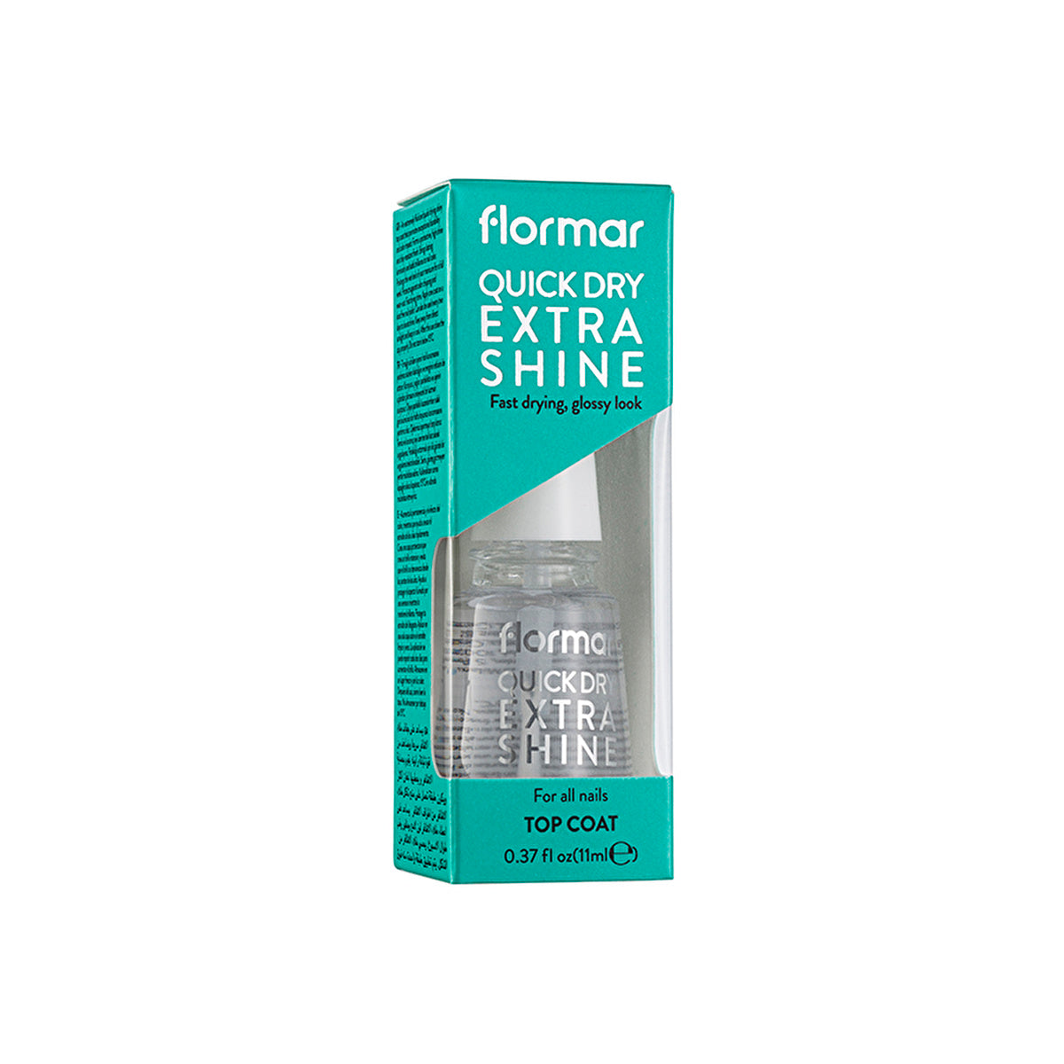 Flormar Quick Dry Extra Shine Top Coat - Fast-Drying Nail Polish | 0.34 Fl Oz