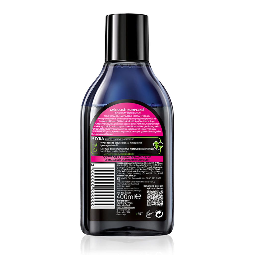 Nivea Waterproof Micellar Cleansing Water 400ml - Oil-Free Formula