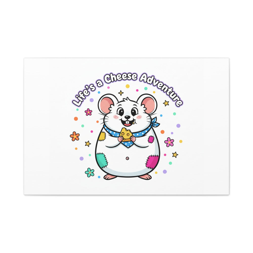Life's a Cheese Adventure Canvas | Rodent-Core rat art print