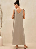 LINTICO 100% Linen Camisole Dress QEARL — main product shot