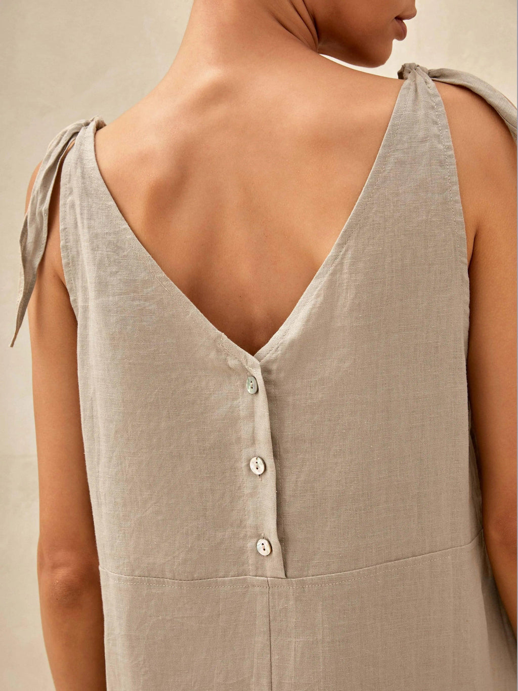 LINTICO 100% Linen Camisole Dress QEARL — detail shot 7
