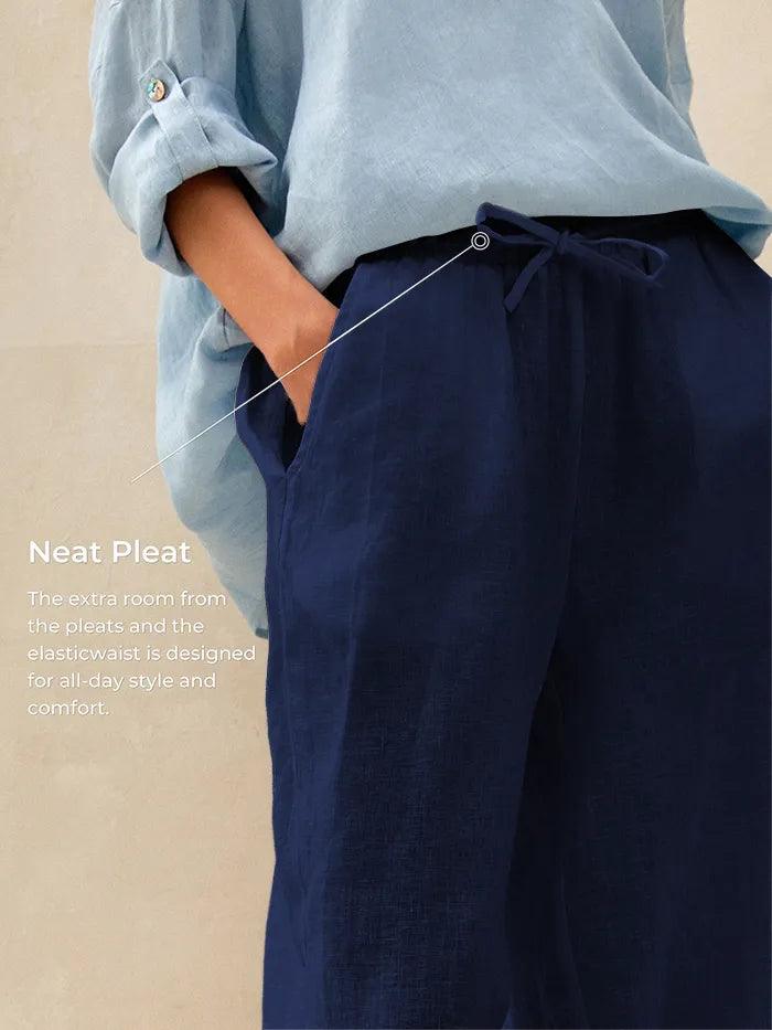 LINTICO 100% Linen Classic Pants LYON — lifestyle worn / used context